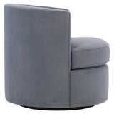 Fleur Blue Fabric Swivel Chair - Ornate Home