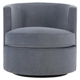 Fleur Blue Fabric Swivel Chair - Ornate Home