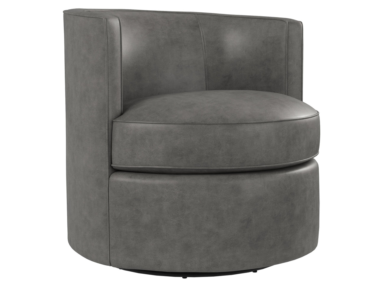 Fleur Grey Leather Swivel Chair - Ornate Home