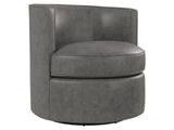 Fleur Grey Leather Swivel Chair - Ornate Home