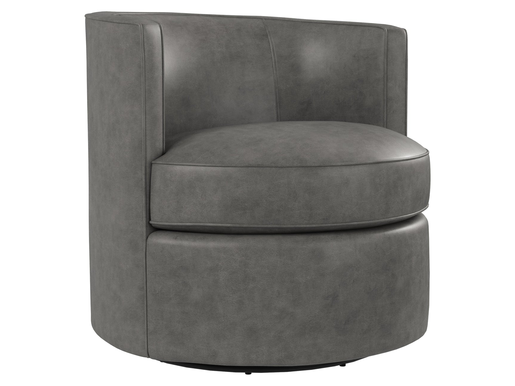Fleur Grey Leather Swivel Chair - Ornate Home