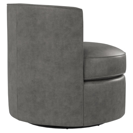 Fleur Grey Leather Swivel Chair - Ornate Home