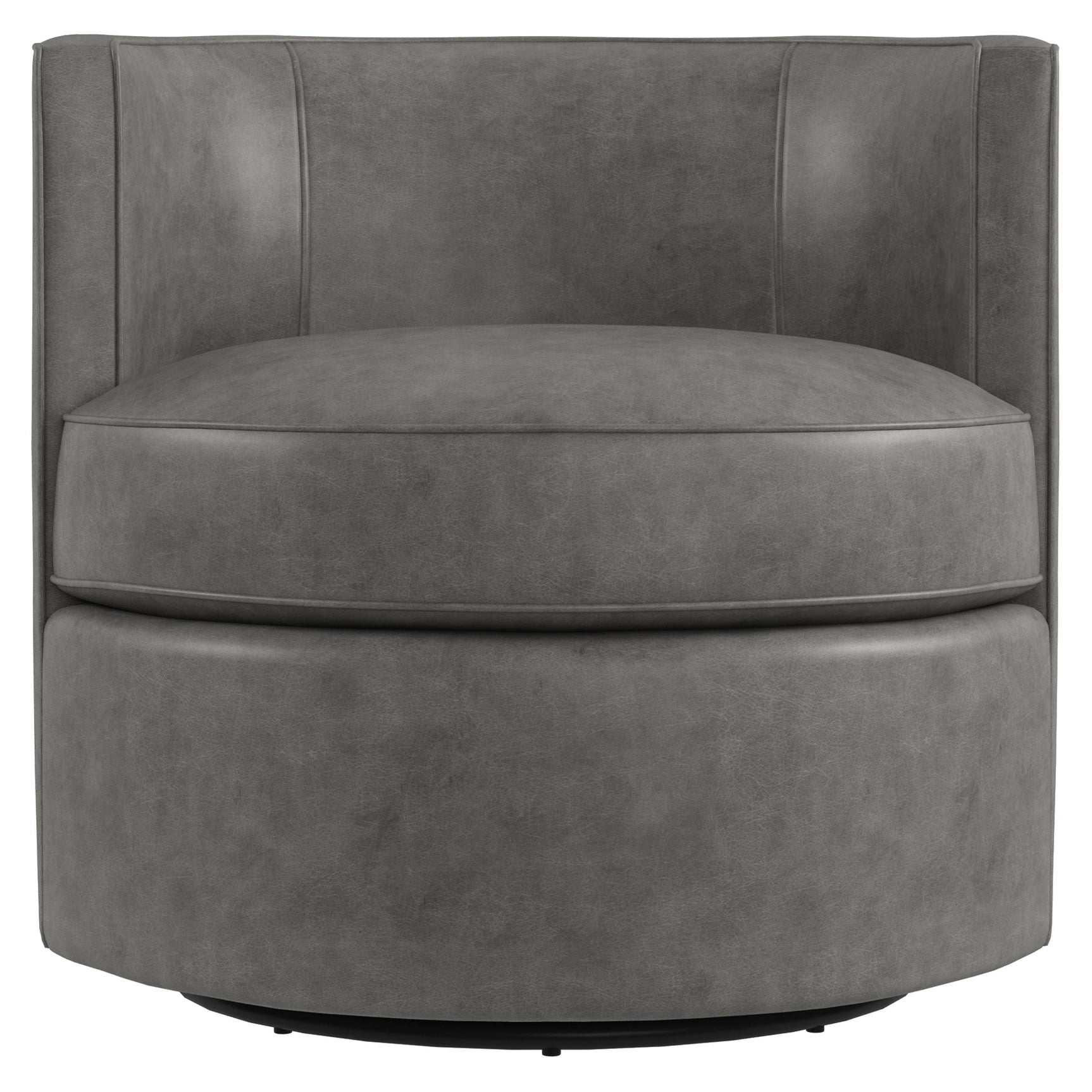 Fleur Grey Leather Swivel Chair - Ornate Home