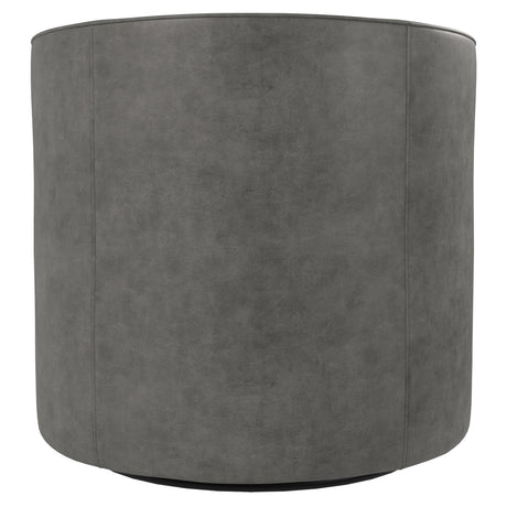 Fleur Grey Leather Swivel Chair - Ornate Home