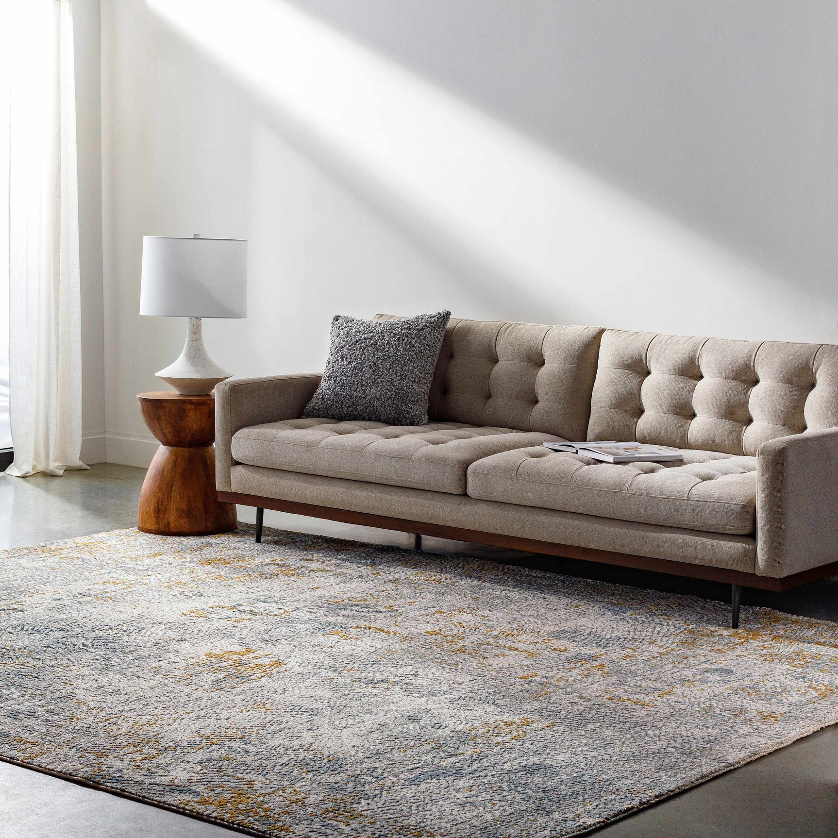 Fleur Textured Rug with Fringes - Ornate Home