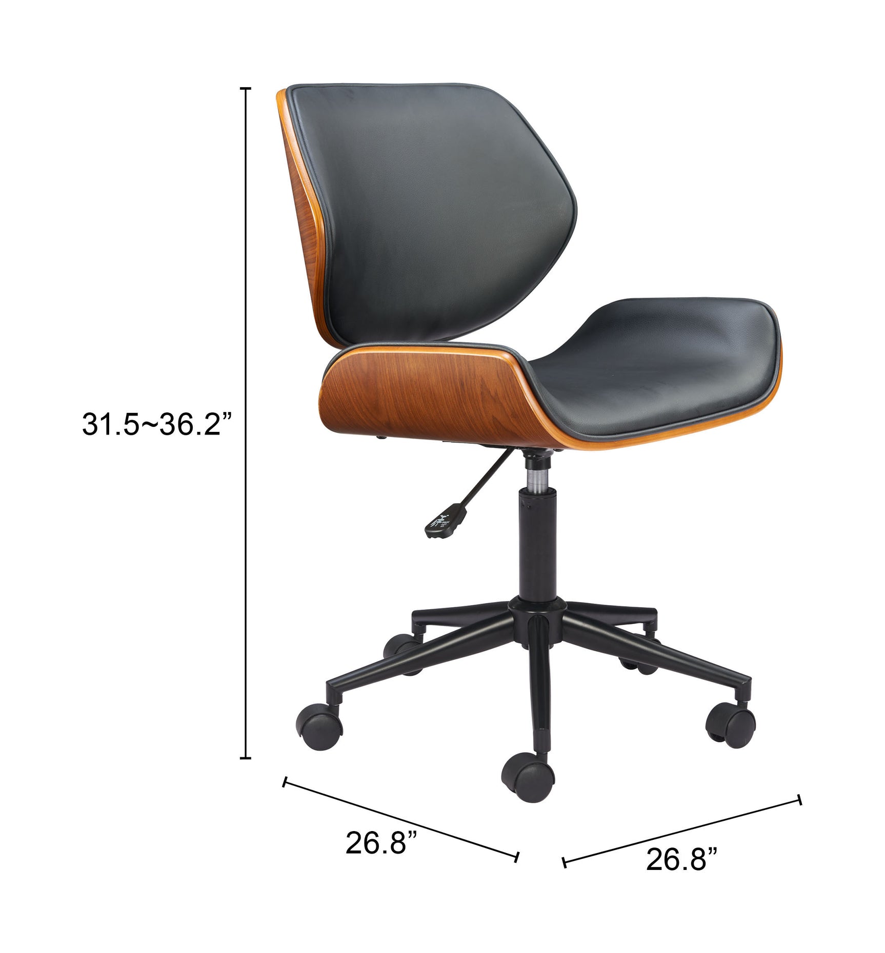 Flex Black Low Back Office Chair - Ornate Home