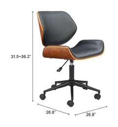 Flex Black Low Back Office Chair - Ornate Home