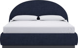 Flex Blue Jeans Chenille California King Arched Upholstered Bed - Ornate Home