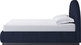 Flex Blue Jeans Chenille California King Arched Upholstered Bed - Ornate Home