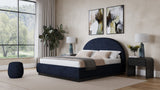 Flex Blue Jeans Chenille Queen Upholstered Bed - Ornate Home