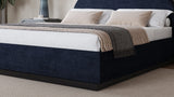 Flex Blue Jeans Chenille Queen Upholstered Bed - Ornate Home