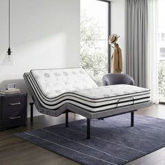 Flex Brown Full Power Head And Foot Adjustable Bed Frame With Massage Zero Gravity Charging Ports And Nightlight - Ornate Home
