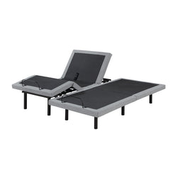Flex Brown Split Eastern King Power Heads And Foot Adjustable Bed Frames With Massage Zero Gravity Charging Ports And Nightlight - Ornate Home