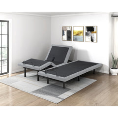 Flex Brown Split Eastern King Power Heads And Foot Adjustable Bed Frames With Massage Zero Gravity Charging Ports And Nightlight - Ornate Home