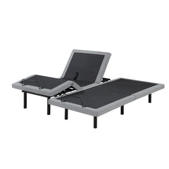Flex Brown Split Eastern King Power Heads And Foot Adjustable Bed Frames With Massage Zero Gravity Charging Ports And Nightlight - Ornate Home