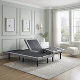 Flex Brown Split Eastern King Power Heads And Foot Adjustable Bed Frames With Massage Zero Gravity Charging Ports And Nightlight - Ornate Home