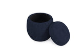 Flex Upholstered Ottoman in Blue Jeans Chenille - Ornate Home