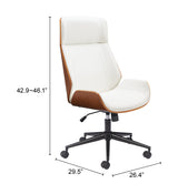 Flex White High Back Office Chair - Ornate Home