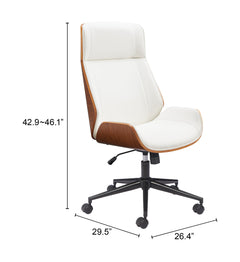 Flex White High Back Office Chair - Ornate Home