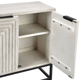 Flint Coastal White 2 Door Cabinet - Ornate Home