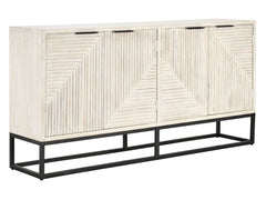 Flint Coastal White 4 Door Cabinet - Ornate Home
