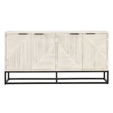 Flint Coastal White 4 Door Cabinet - Ornate Home