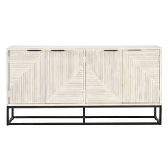 Flint Coastal White 4 Door Cabinet - Ornate Home