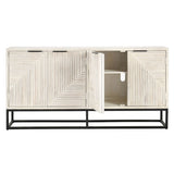 Flint Coastal White 4 Door Cabinet - Ornate Home