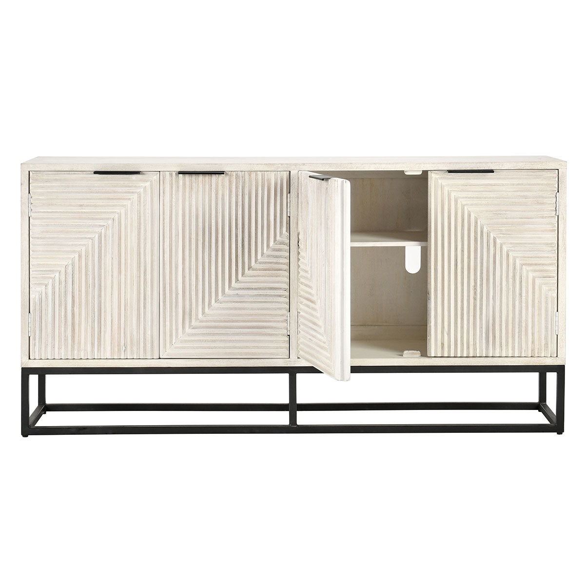 Flint Coastal White 4 Door Cabinet - Ornate Home