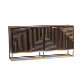 Flint Dark Brown 4-Door Cabinet