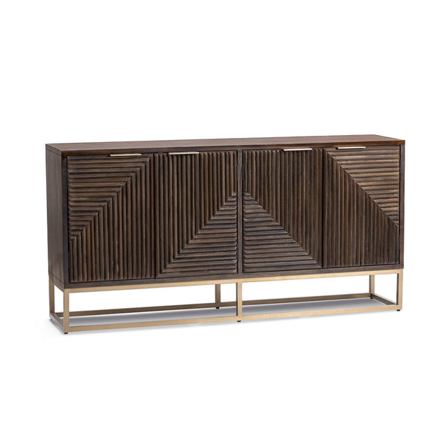 Flint Dark Brown 4-Door Cabinet