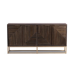 Flint Dark Brown 4-Door Cabinet