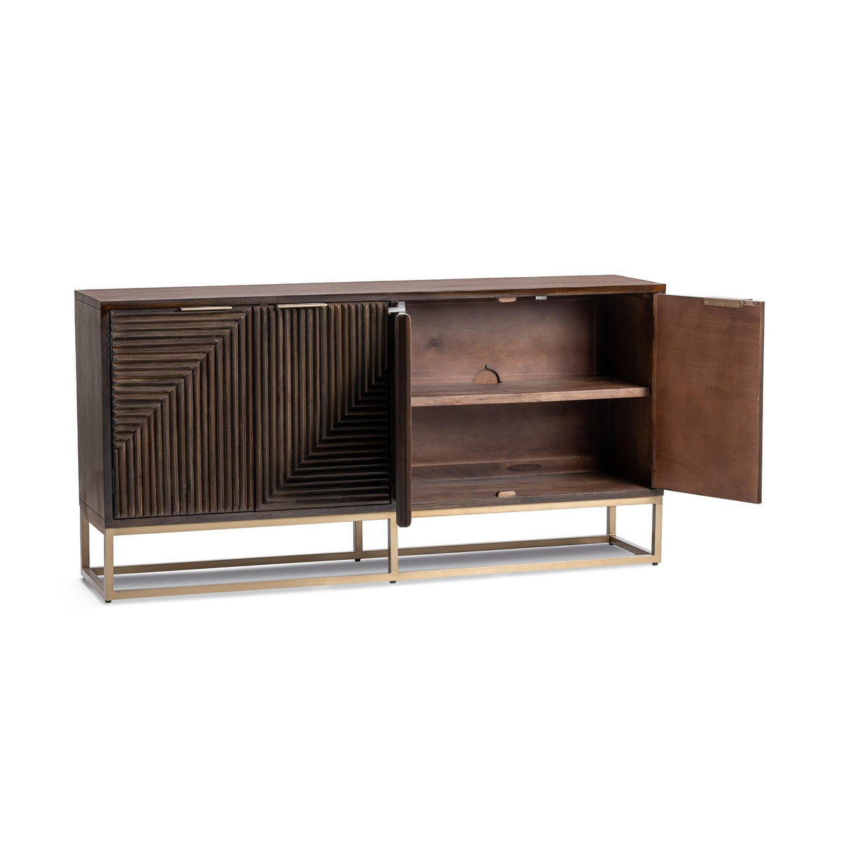 Flint Dark Brown 4-Door Cabinet