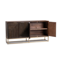 Flint Dark Brown 4-Door Cabinet