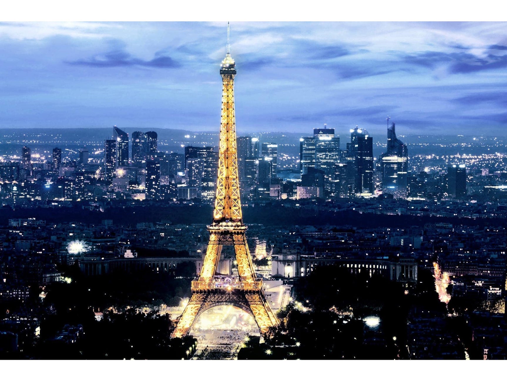 Floating Tempered Glass with Foil Wall Art Eiffel Tower - Ornate Home