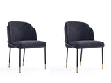 Flor Dining Chair in Black (set of 2) - Ornate Home