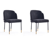 Flor Dining Chair in Black (set of 2) - Ornate Home