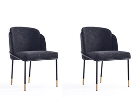Flor Dining Chair in Black (set of 2) - Ornate Home