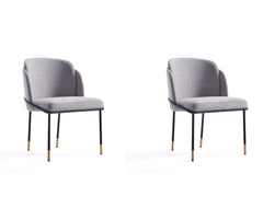Flor Dining Chair in Gray (set of 2) - Ornate Home