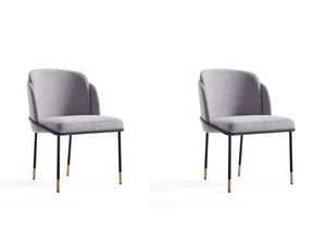 Flor Dining Chair in Gray (set of 2) - Ornate Home
