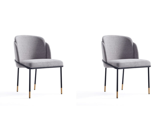 Flor Dining Chair in Gray (set of 2) - Ornate Home
