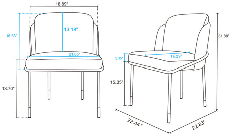Flor Dining Chair in Gray (set of 2) - Ornate Home