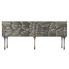 Flora Antique Silver Entertainment Credenza - Ornate Home