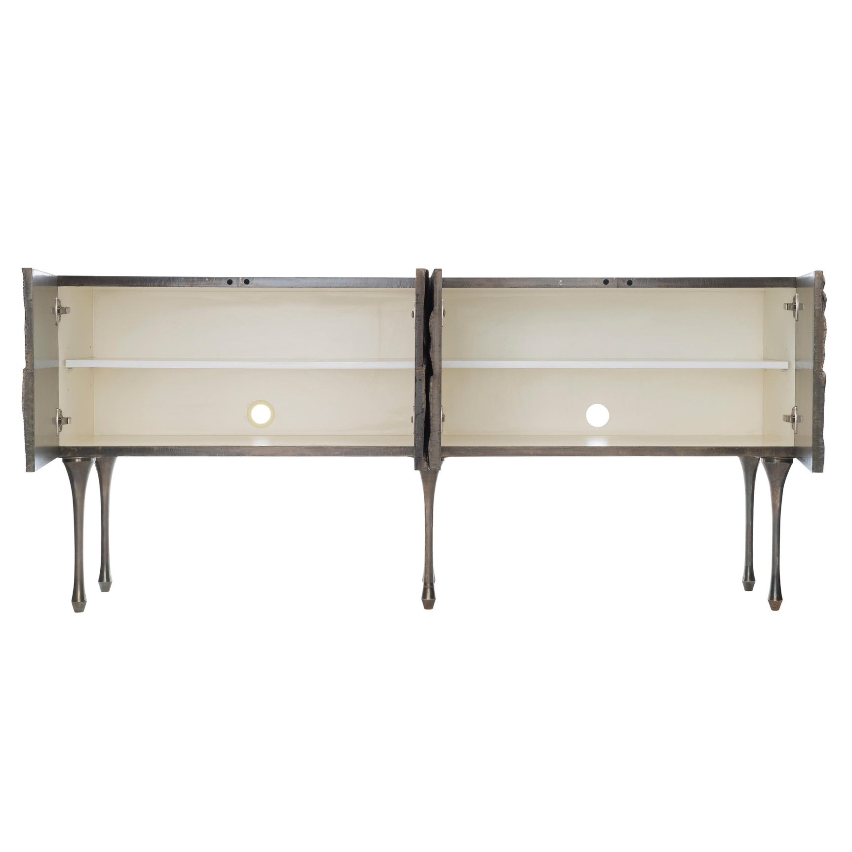 Flora Antique Silver Entertainment Credenza - Ornate Home