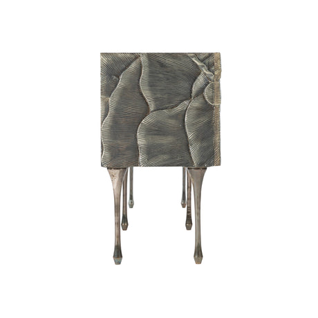 Flora Antique Silver Entertainment Credenza - Ornate Home