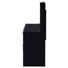 Flora Black High Gloss 2-drawer Vanity Set with LED Mirror - Ornate Home