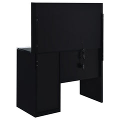 Flora Black High Gloss 2-drawer Vanity Set with LED Mirror - Ornate Home