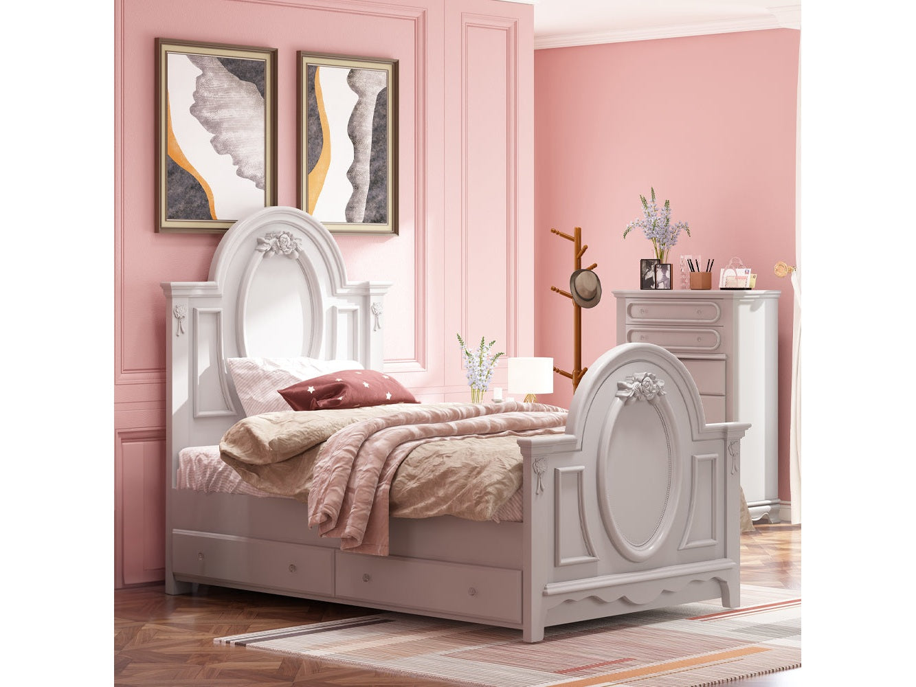 Flora Gray Full Bed - Ornate Home