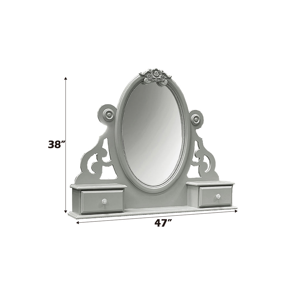 Flora Gray Mirror W/Jewlery - Ornate Home