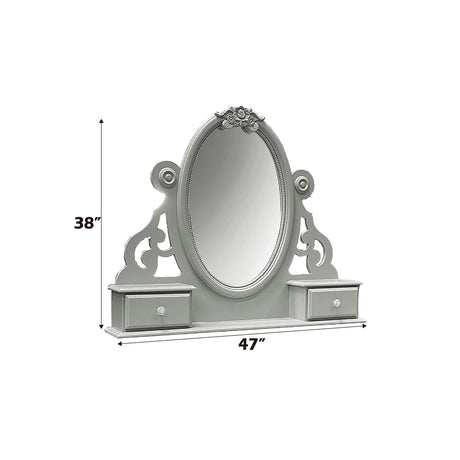 Flora Gray Mirror W/Jewlery - Ornate Home